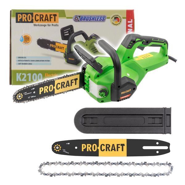 Безщіткова електропила Procraft K2100 1600Вт Ланцюгова пила з шиною 30 см для дров, саду, дачі K2100 фото