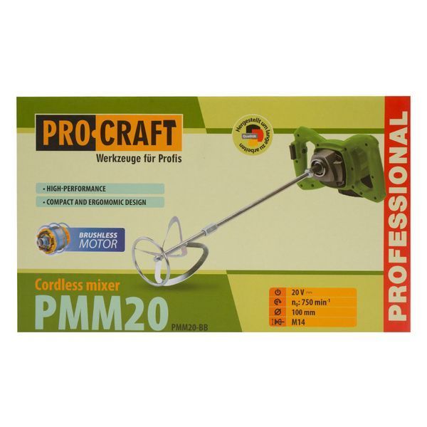Акумуляторний будівельний міксер Procraft PMM20, 20В, без АКБ та ЗП PMM20_bb фото